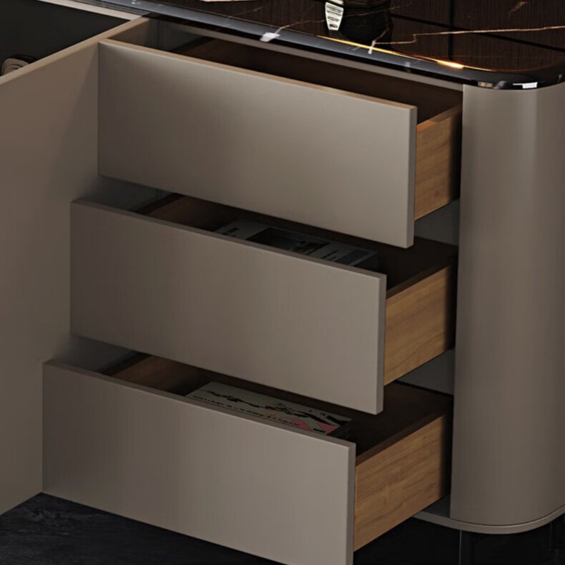 Modern Italian Light Luxury Dining Sideboard, Gray, 35.43" H x 70.87" W x 15.75" D