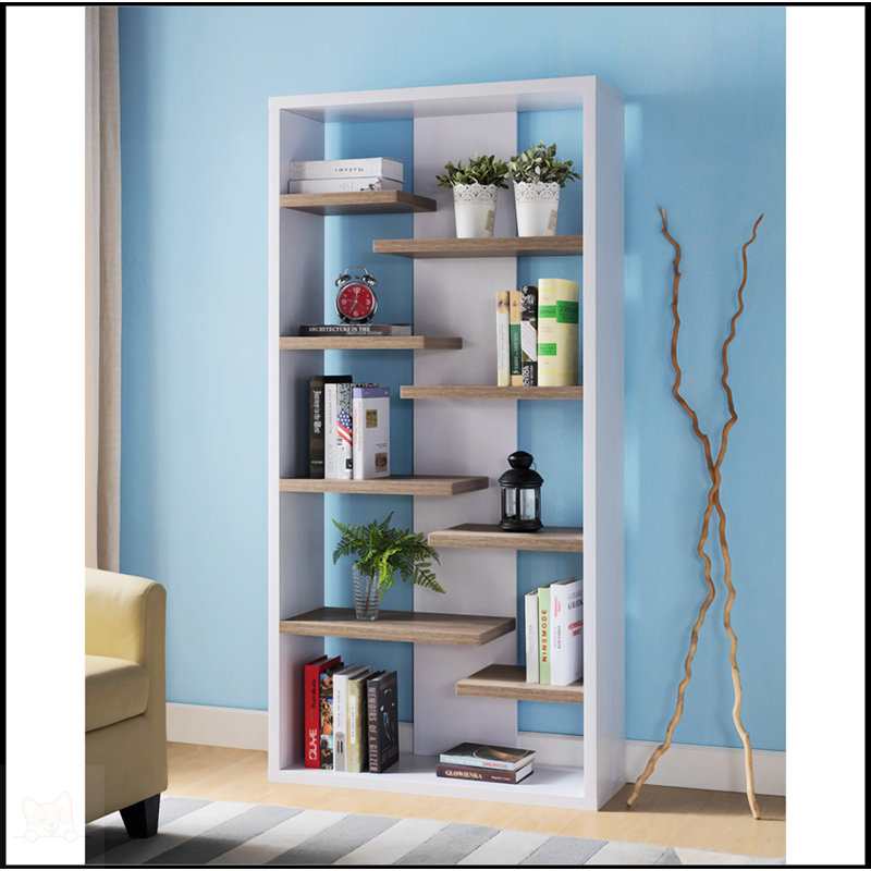 Bibliothèque Kaior, (8 tablettes) H 71 po x l 35 po x P 12 po, Blanc
