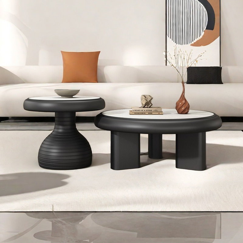 Round Cave Stone Slab Coffee Table