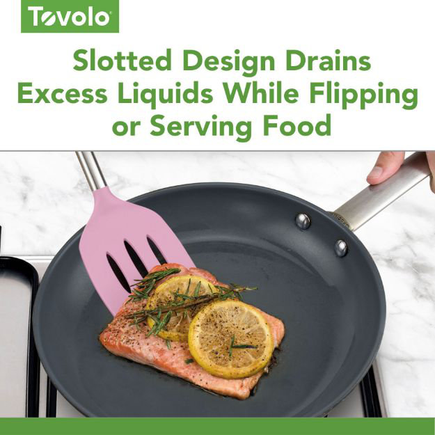 Tovolo Silicone Slotted Turner SS Handle Pink Sorbet