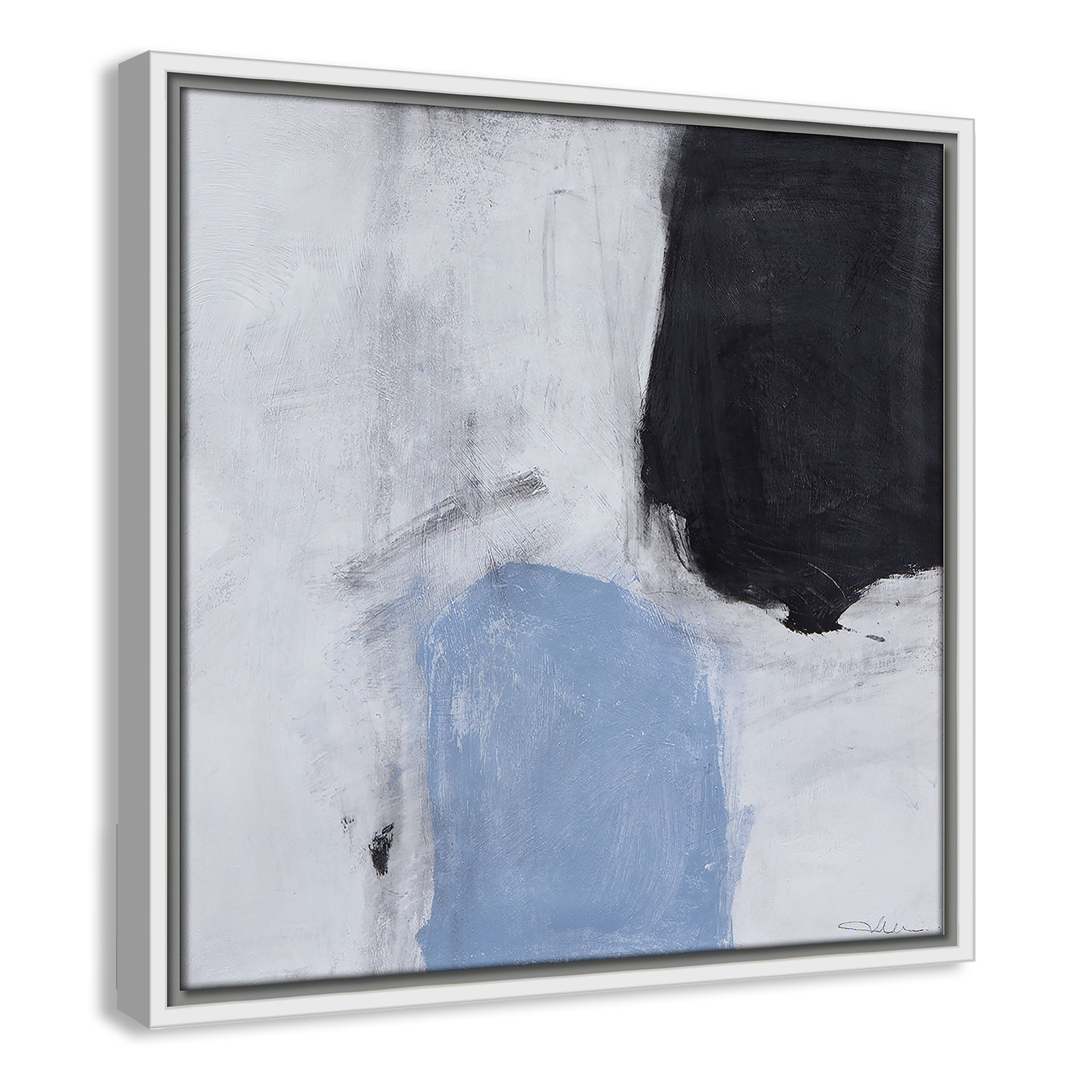 From Powder Blue to Onyx Print, 17.5" H x 17.5" W, White