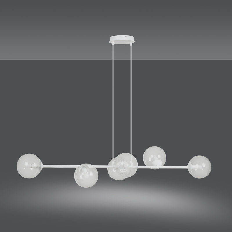 Colbert 6 - Light Kitchen Island Pendant, Transparent, White