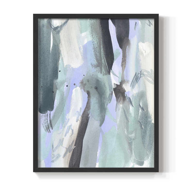 Impression encadrée Ocean Crush VI - bois massif, Noir, noir, noir, noir, H 15 po x l 12 po