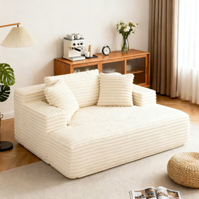 Méridienne rembourrée en velours côtelé rembourré avec assise profonde Living Room