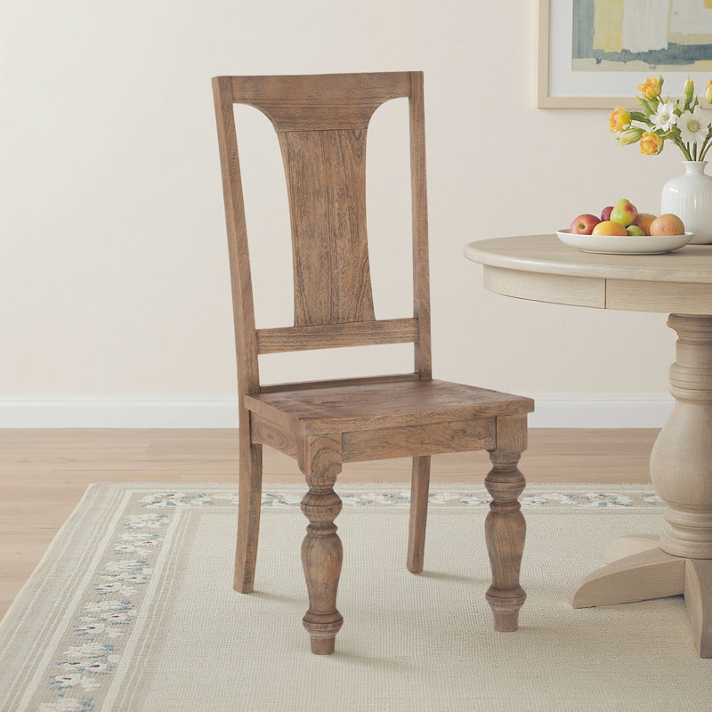 Marlowe 18'' H Teak Solid Wood Side Chair, Weathered Teak