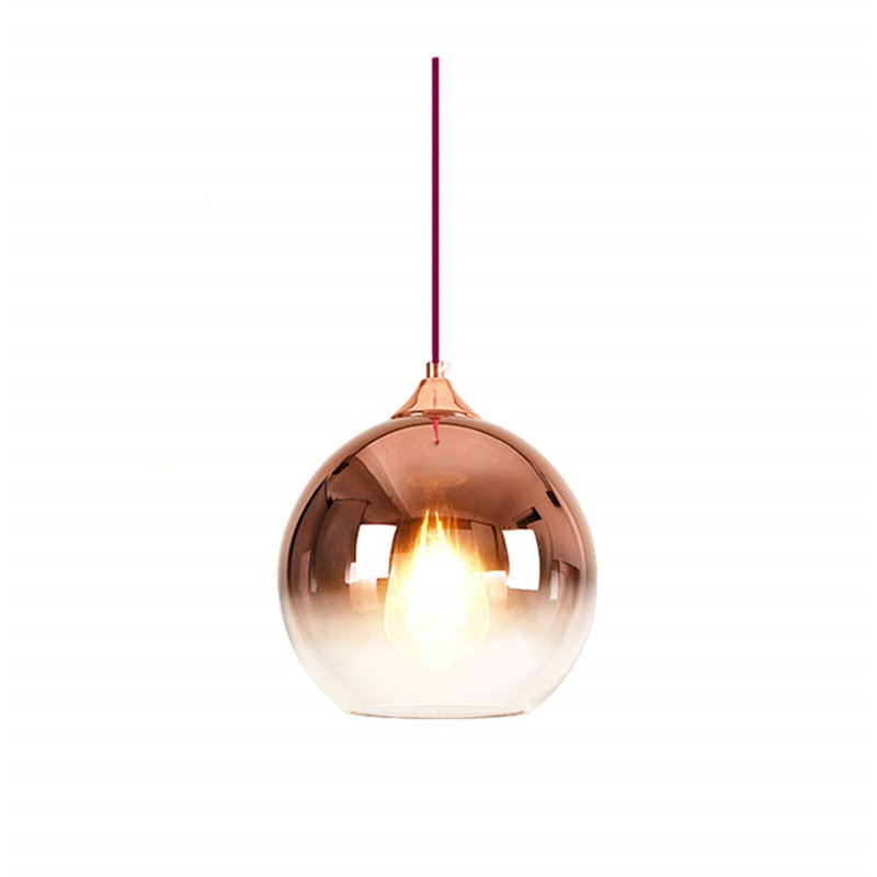 1 - Light Single Pendant, Rose Gold, 150cm H x 30cm W x 30cm D