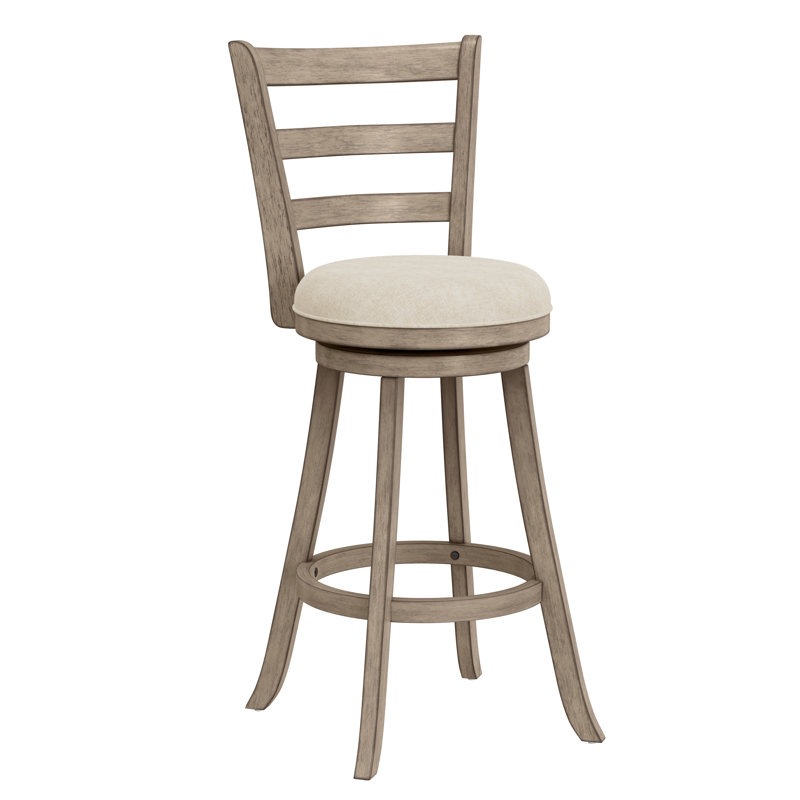 Argel Swivel Upholstered Counter Stool with Solid Wood Frame, Bar Stool (30.25" Seat Height)