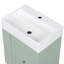 Meuble-lavabo de 20 pouces avec lavabo en céramique, armoire de rangement en panneau de fibres à densité moyenne avec tiroir, tablette latérale et poignée argentée - meuble-lavabo moderne peu encombrant pour les petites salles de bain-123654695