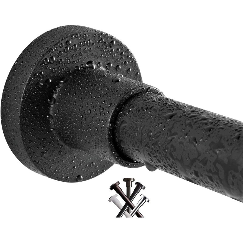 Tringle à rideau en acier inoxydable à tension de ressort, sans tringle de douche antidérapante, antirouille et facile à installer sur toutes les surfaces