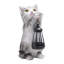Statue de jardin pour chat 10 pouces avec lanterne solaire, statue solaire, décoration en résine pour patio, pelouse et espaces extérieurs