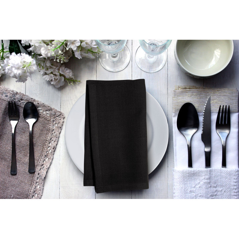 Torrian 100% Cotton Square Napkin, Black