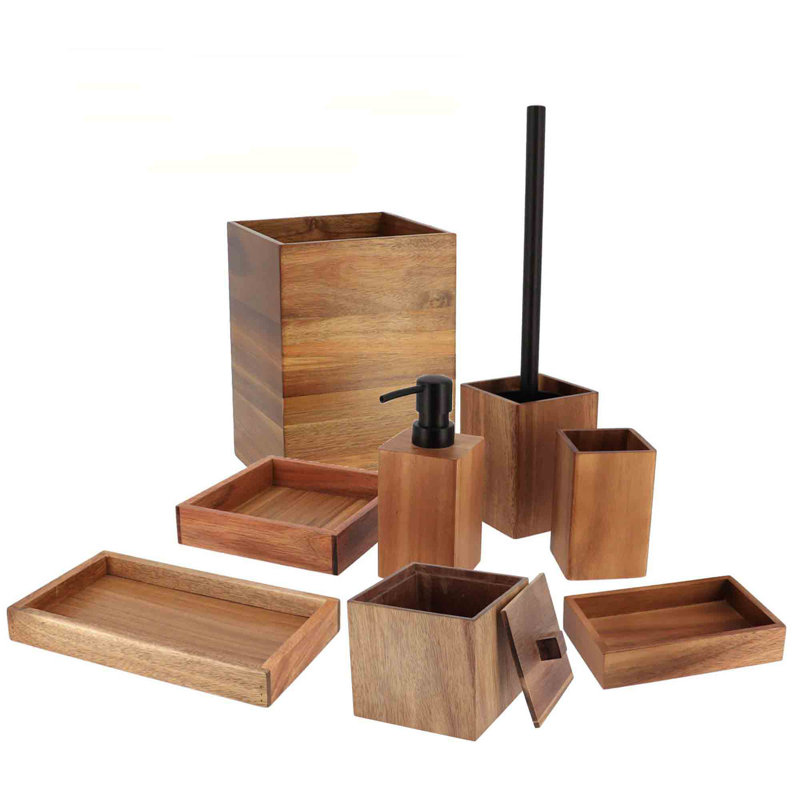 Acacia Bathroom Accessory Set 8-Pieces