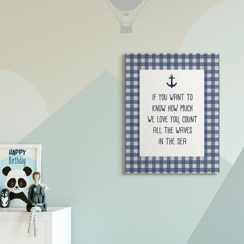 « count the wave family home », art de conception de mots Lesia, H 30 po x l 24 po x P 1,5 po, Toile tendue