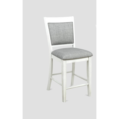 Chaise à hauteur de comptoir de 2 chaises en lin blanc et gris, structure en bois avec repose-pieds pour salle à manger 2 chaises en lin design, maison en bois