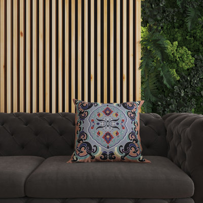 Coussin en faux suède avec housse amovible