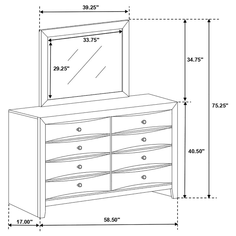 Miroir pour commode Barrington