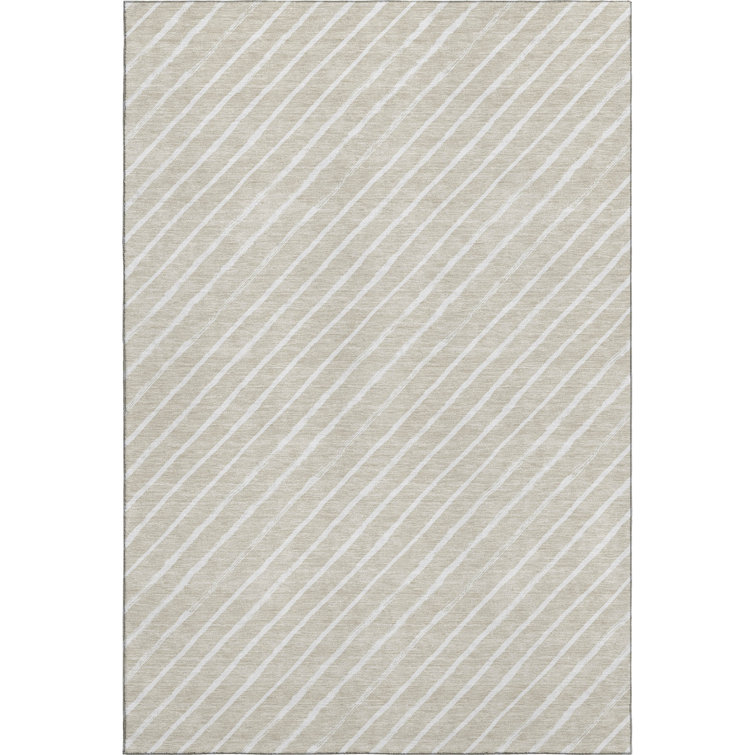 Premium Machine Washable Dockside AMF1819 Striped Holiday Rug