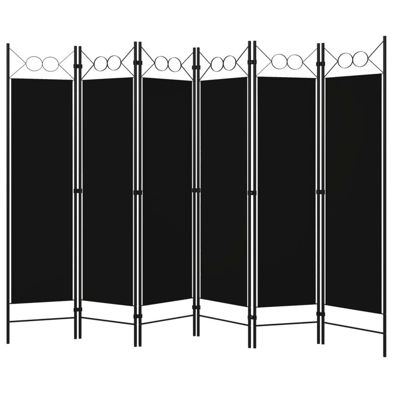 Tati 457.2cm H Folding Room Divider, Black, 6