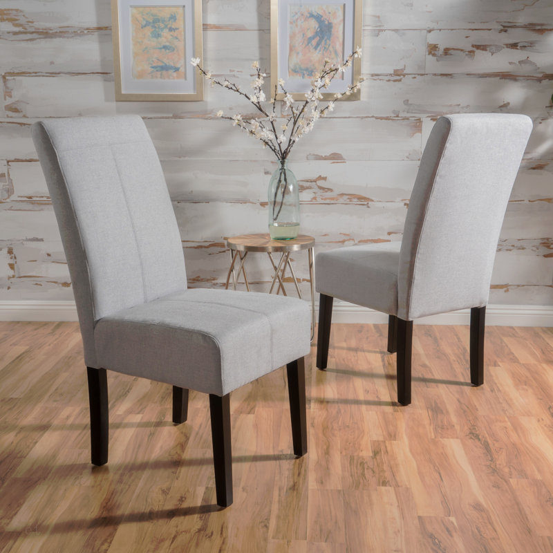 [Ensemble de 2 pièces] Chaise de salle à manger capitonnée à dossier rembourré et confortable, Gris clair
