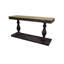 Console en bois patiné avec plateau en bois brun