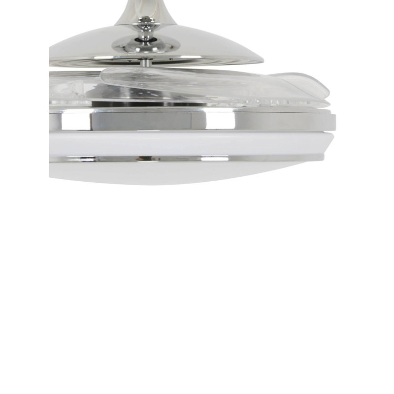 Adilene 122cm Ceiling Fan with LED Lights, Chrome