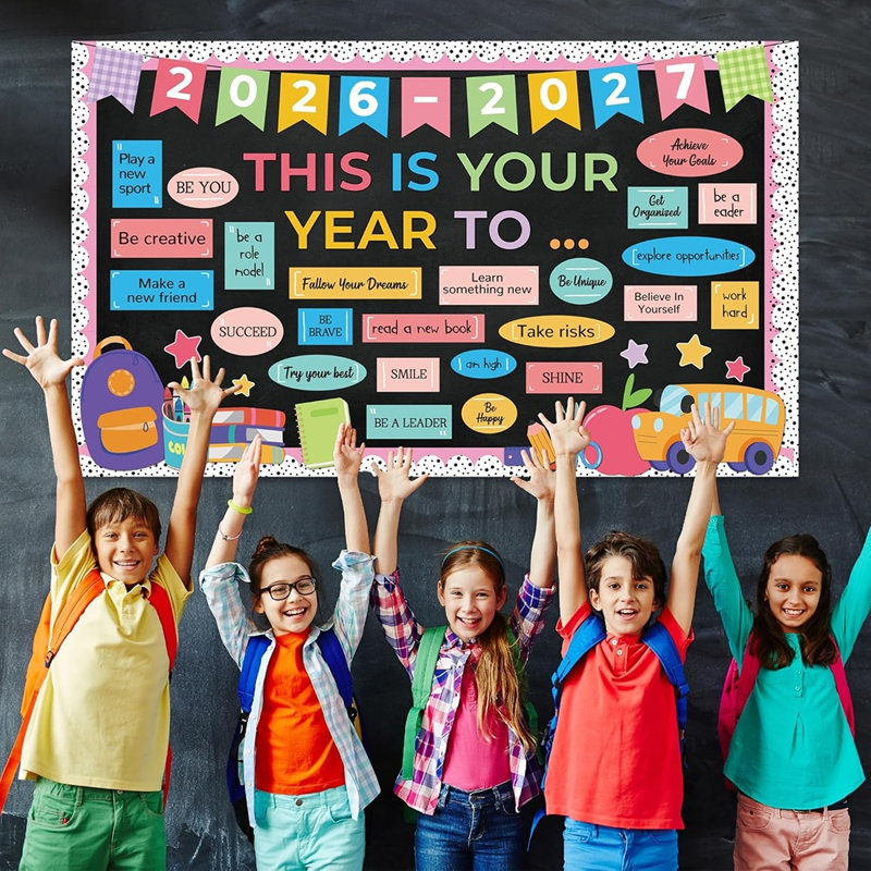 Ensemble de décorations de babillard en classe - «This Is Your Year», ensemble d'inspiration pastel pour la rentrée scolaire