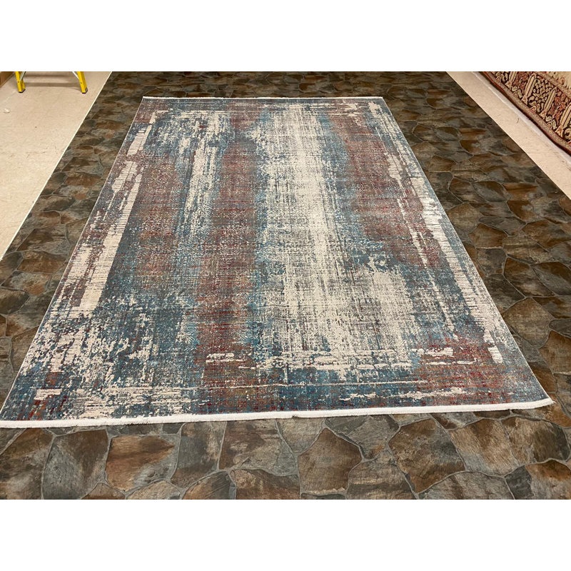 Tapis contemporain moderne touffeté à la main 8 X 10, Rectangle 5 pi 2 po x 7 pi 6 po