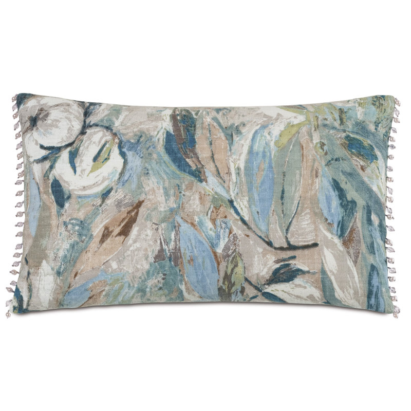 Fringed Linen Reversible Throw Pillow