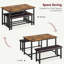 Ensemble de table de salle à manger pour 4 personnes, table de salle à manger de cuisine industrielle avec 2 bancs rembourrés, plateau de table épaissi, ensemble de table de salle à manger 3 pièces peu encombrant pour la maison