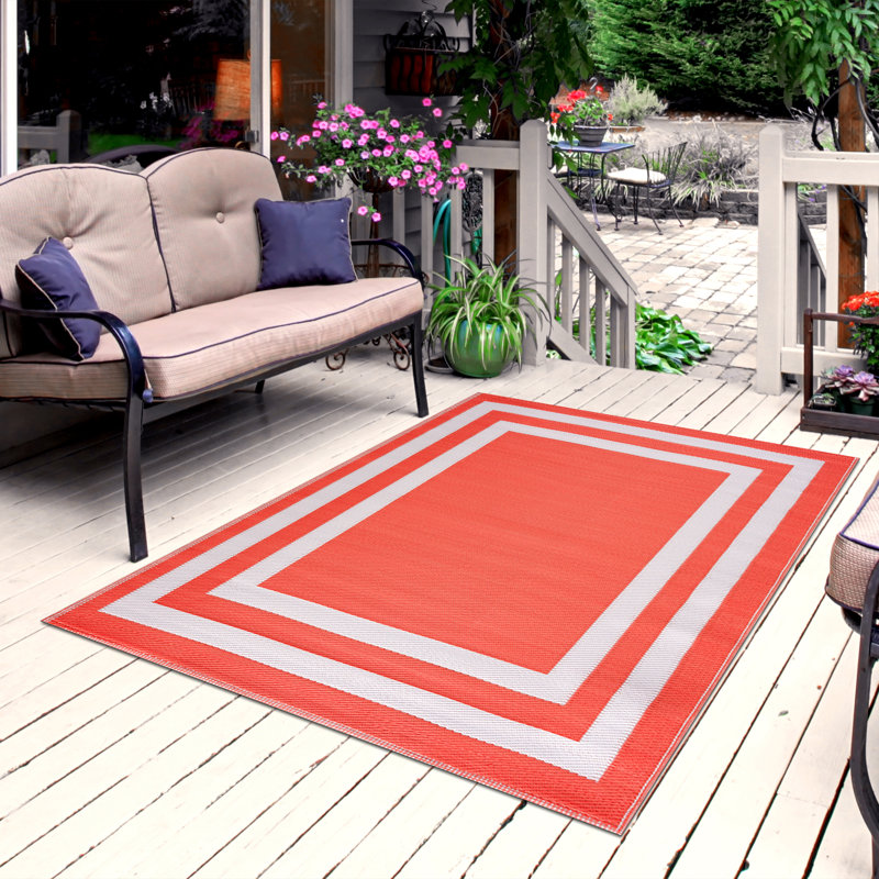 Noxen Geometric Indoor / Outdoor Rug, Rectangle 5' x 7'