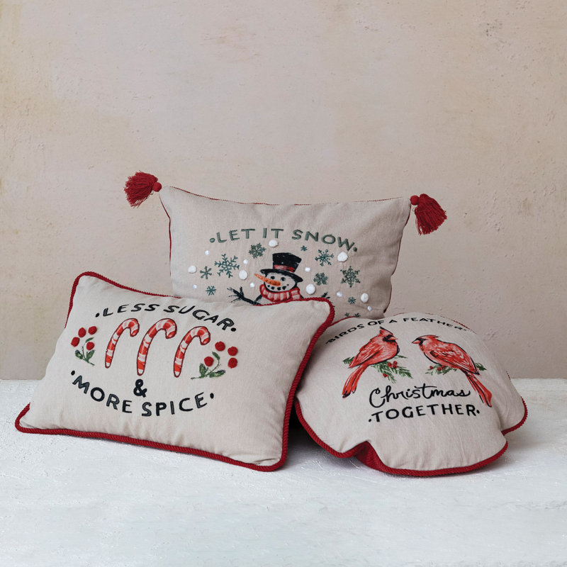 Cotton Throw Circular Pillow Cover & Insert