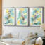 Bright Heron Fresco I - reproduction sur mesure encadrée de qualité supérieure - 3 pièces