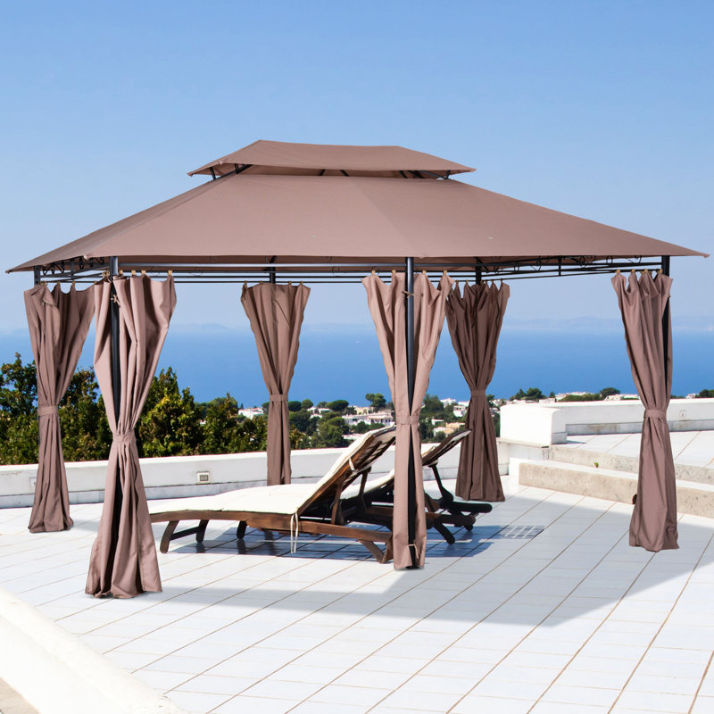 Pavillon de jardin extérieur 10 pi x 13 pi, kaki, fabriqué en acier, pour pavillon de jardin et de terrasse 13 pi, pour pelouse