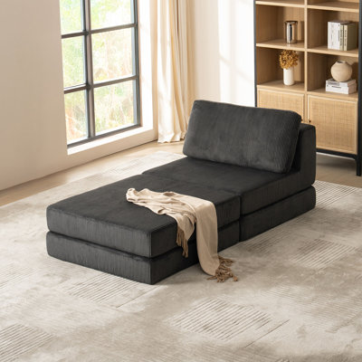 Méridienne de 40 po, fauteuil de lecture à assise profonde, méridienne intérieure avec repose-pieds, canapé à compression, aucun assemblage requis