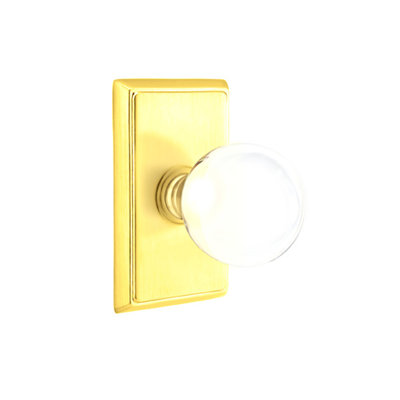 Ensemble de boutons de passage Emtek avec rosette rectangulaire et bouton en verre Bristol