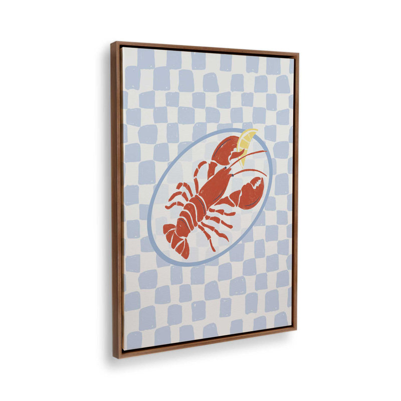 «Fresh Lobster I» par Garima Dhawan, impression sur toile, H 24 po x l 18 po, Cadre flottant, Brun