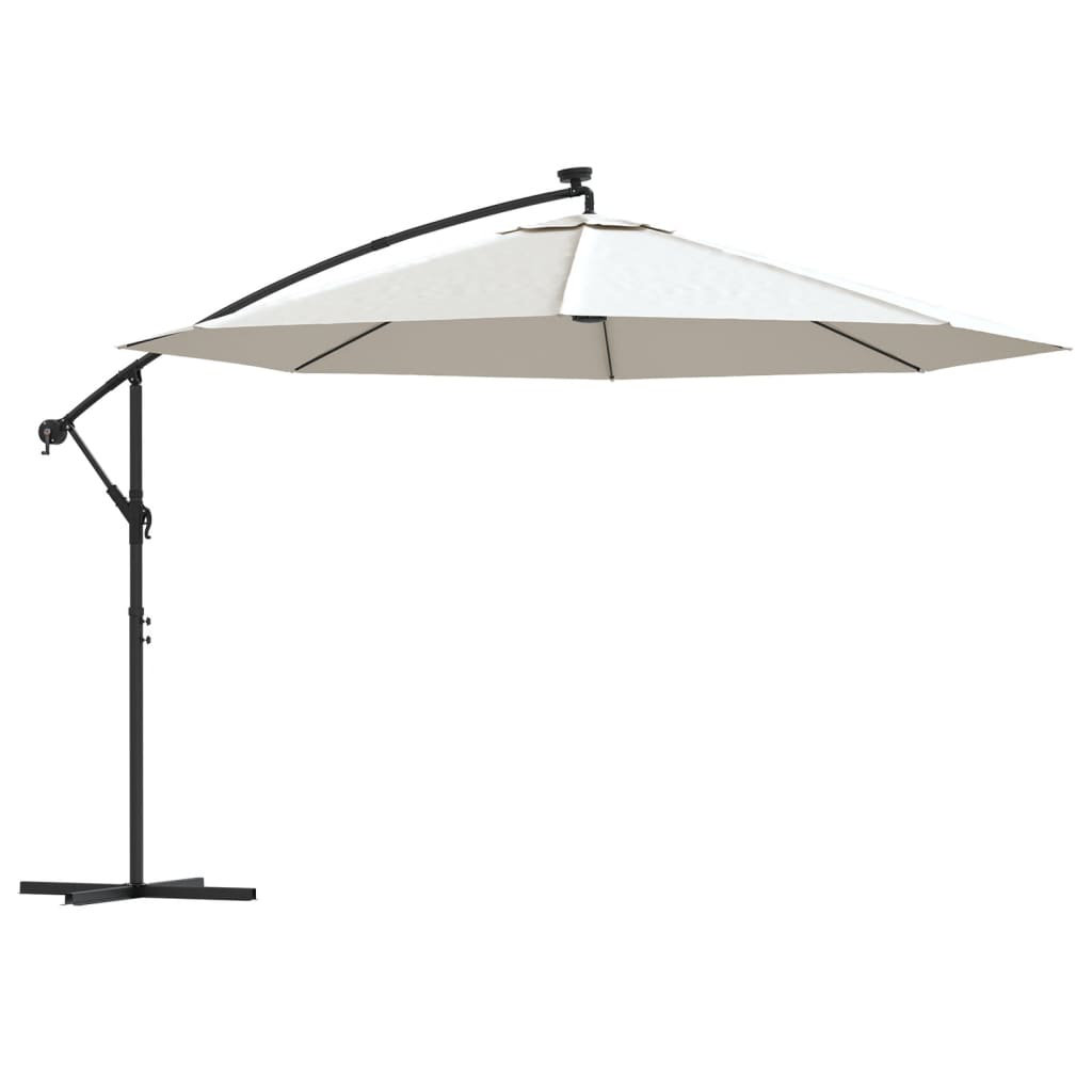 Cantilever Umbrella With LED Lights And Metal Pole 350 Cm