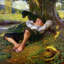 « barefoot garçon rêvasser » par norman rockwell, reproduction d’art sur toile tendue-72437783-18651723