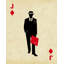 Décoration rétro homme des cavernes | Jack of Diamonds, toile avec cadre noir