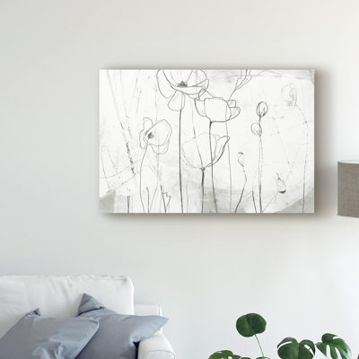 «Poppy Sketches I» par June Erica Vess - reproduction sur toile