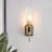 1-Light Wall Sconce With Clear Ribbed Glass
