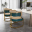 Ensemble de 2 chaises de salle à manger modernes, structure en fer plaqué or, coussin rembourré en polyuréthane, chaises d'appoint ergonomiques à dossier incurvé pour la salle à manger de cuisine