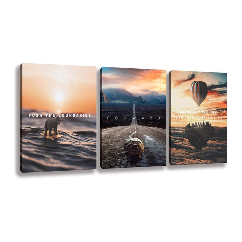 3 Piece Wrapped Canvas Print, 60 cm H x 40 cm W