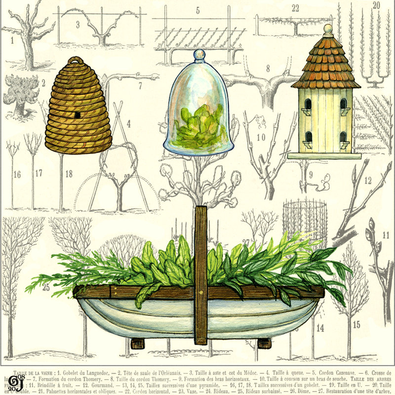 Garden Trug by Ginny Joyner - Wrapped Canvas Print, 30cm H x 30cm W