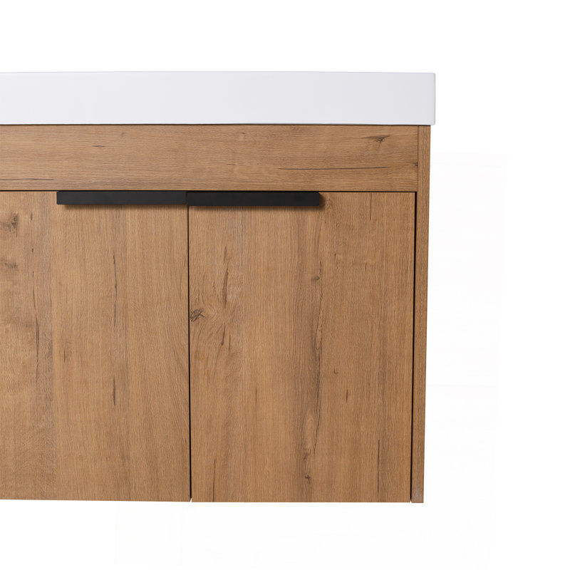 Meuble-lavabo 24 po avec comptoir, lavabo en résine, portes à fermeture douce (KD-PACKING)