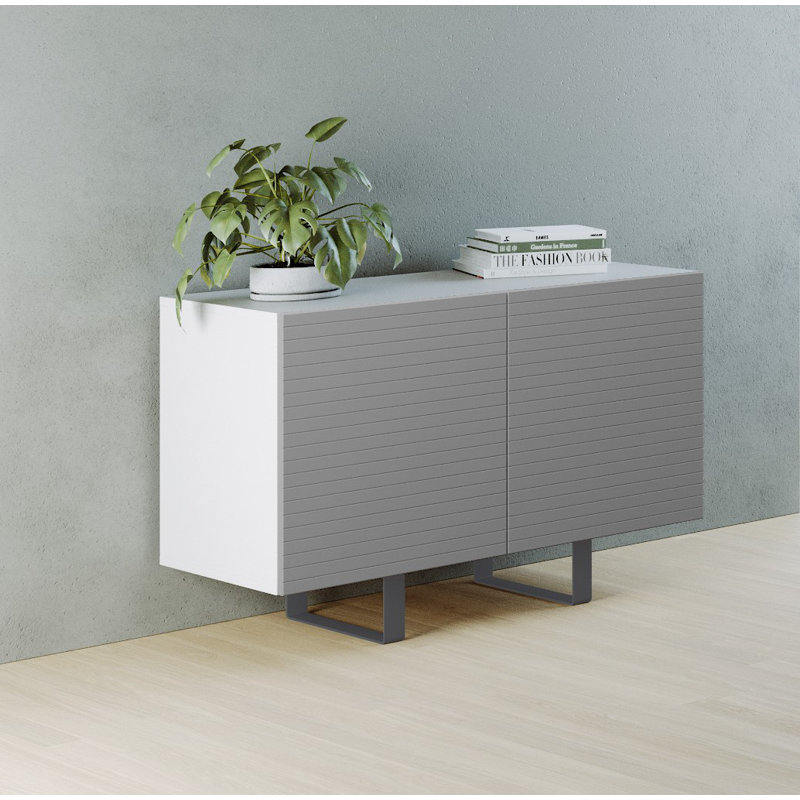 Erietta 110cm Sideboard, White/Concrete