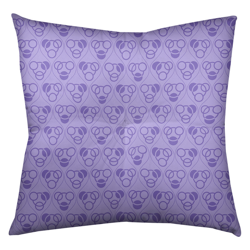 Coussin de sol classique à motif de cercles et de vagues, 30 po x 30 po, Violet