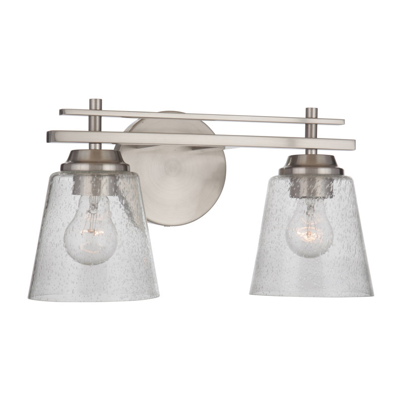 2 - Light Dimmable Vanity Light, Brushed Polished Nickel