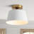 Semi Flush Mount Ceiling Light Fixture, Modern Industrial Flush Mount Lights, Single Lamp Base Metal Ceiling Light Fixtures, Perfect For Hallway Entryway Kitchen Laundry Room-208946395-208946394