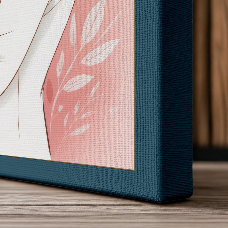 Nurture and Care Modern 1 Piece Wrapped Canvas Wall Art, 30x20 - 76.2 x 50.8 cm, Teal Border
